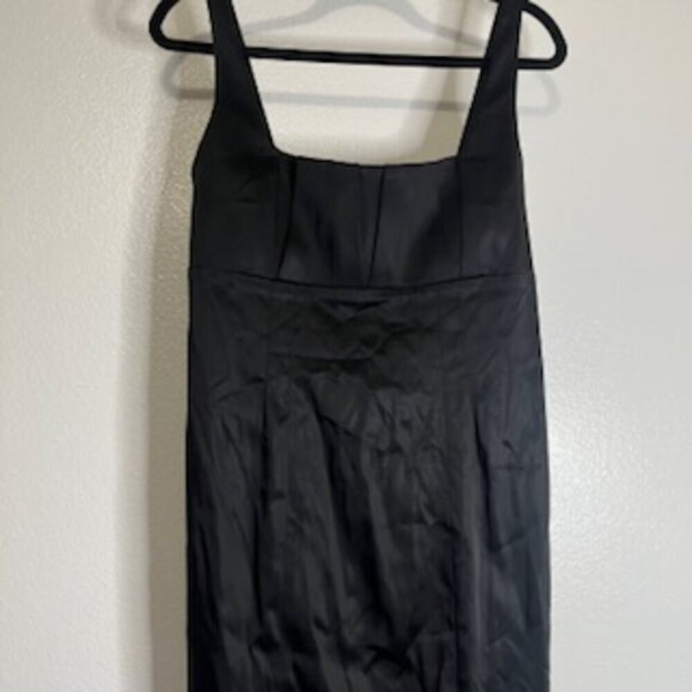 Calvin Klein Little Black Dress Women’s Small Satin Above Knee Pencil Cocktail - Picture 9 of 14